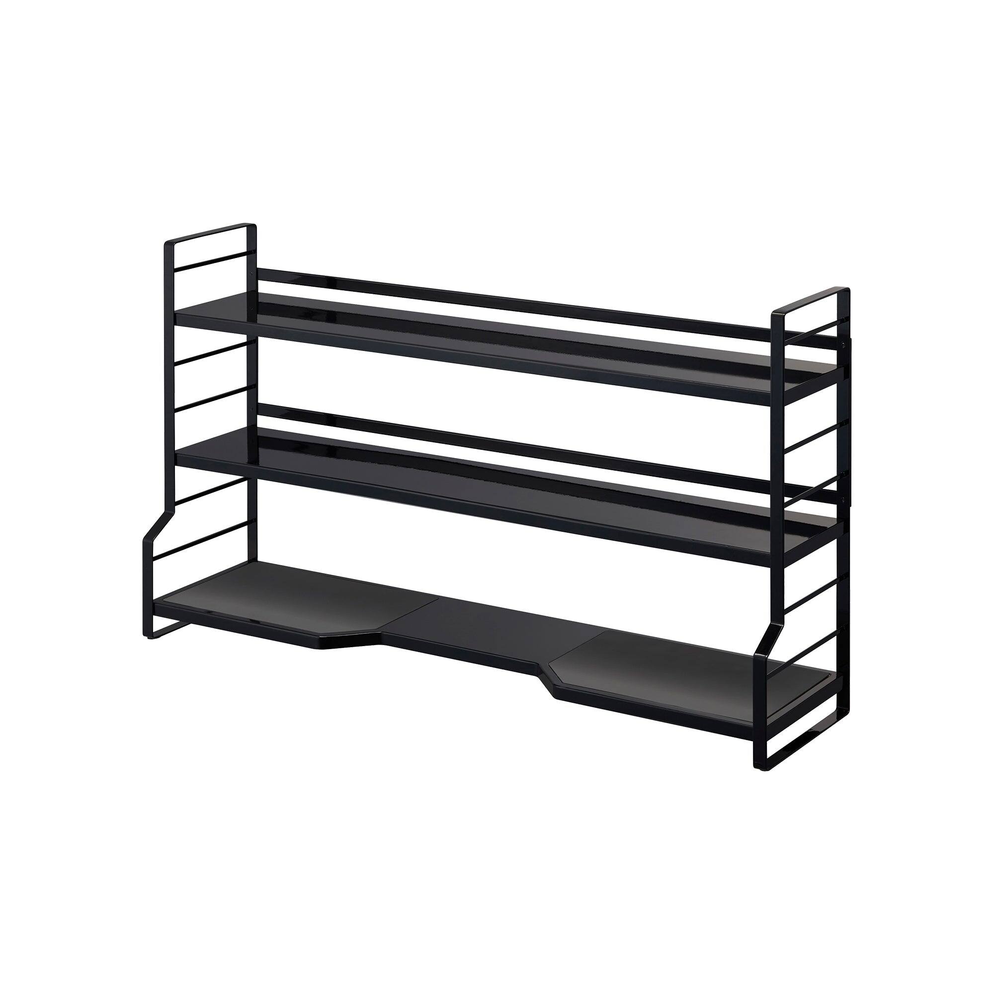 Angle. Yamazaki Home - Countertop Shelves - Steel - Black.