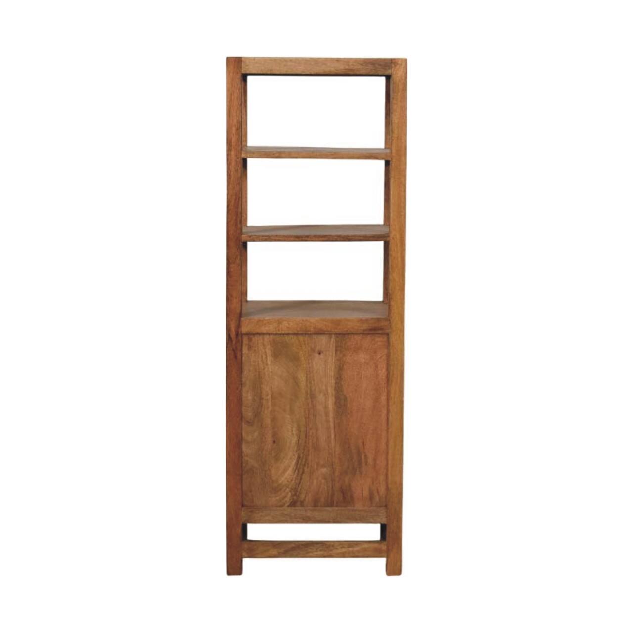 Back. Artisan Furniture - Artisan Furniture Solid Wood Solid Wood Open Shelf Unit with Cabinet - Brown.