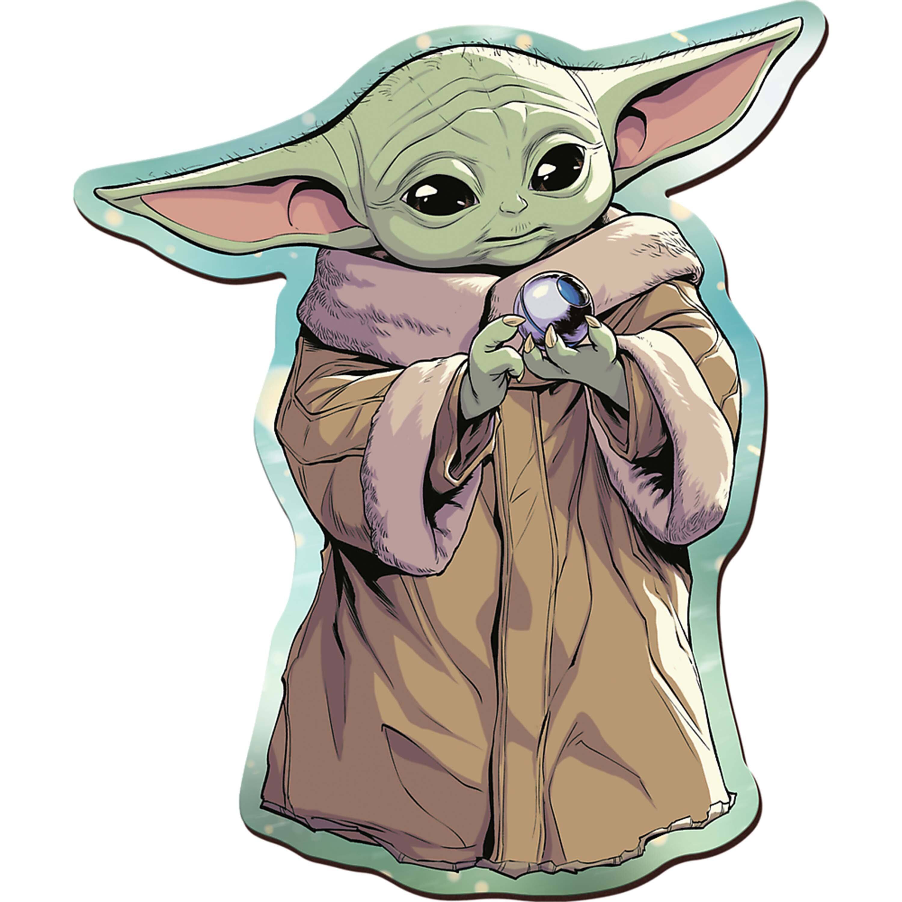 Alt View 4. Trefl - Trefl Wood Craft 160 Piece Wooden Puzzle - Star Wars - Grogu - Green, Beige.