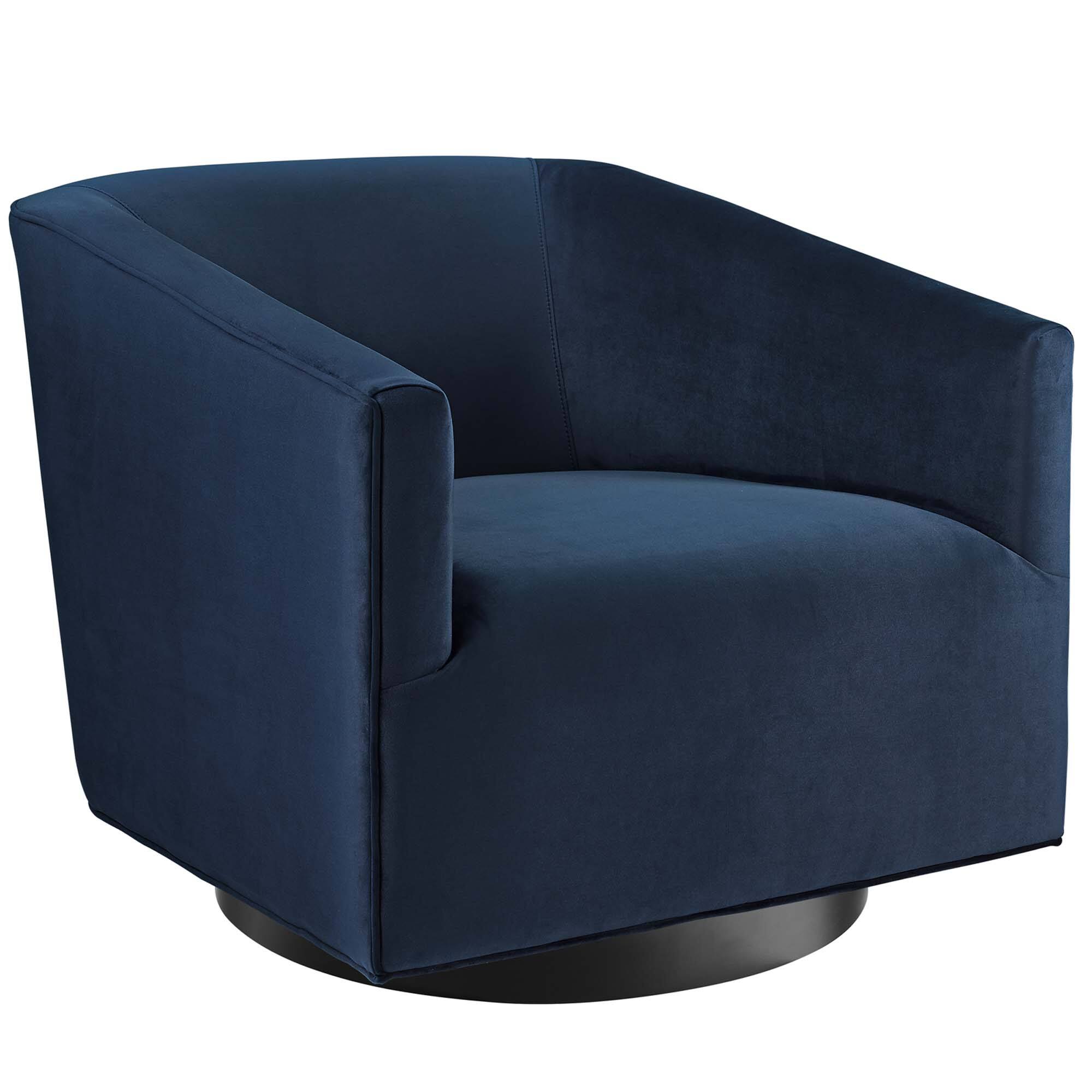 Angle. Modway - Twist Performance Velvet Swivel Chair Set of 2 by Modway - Midnight Blue.