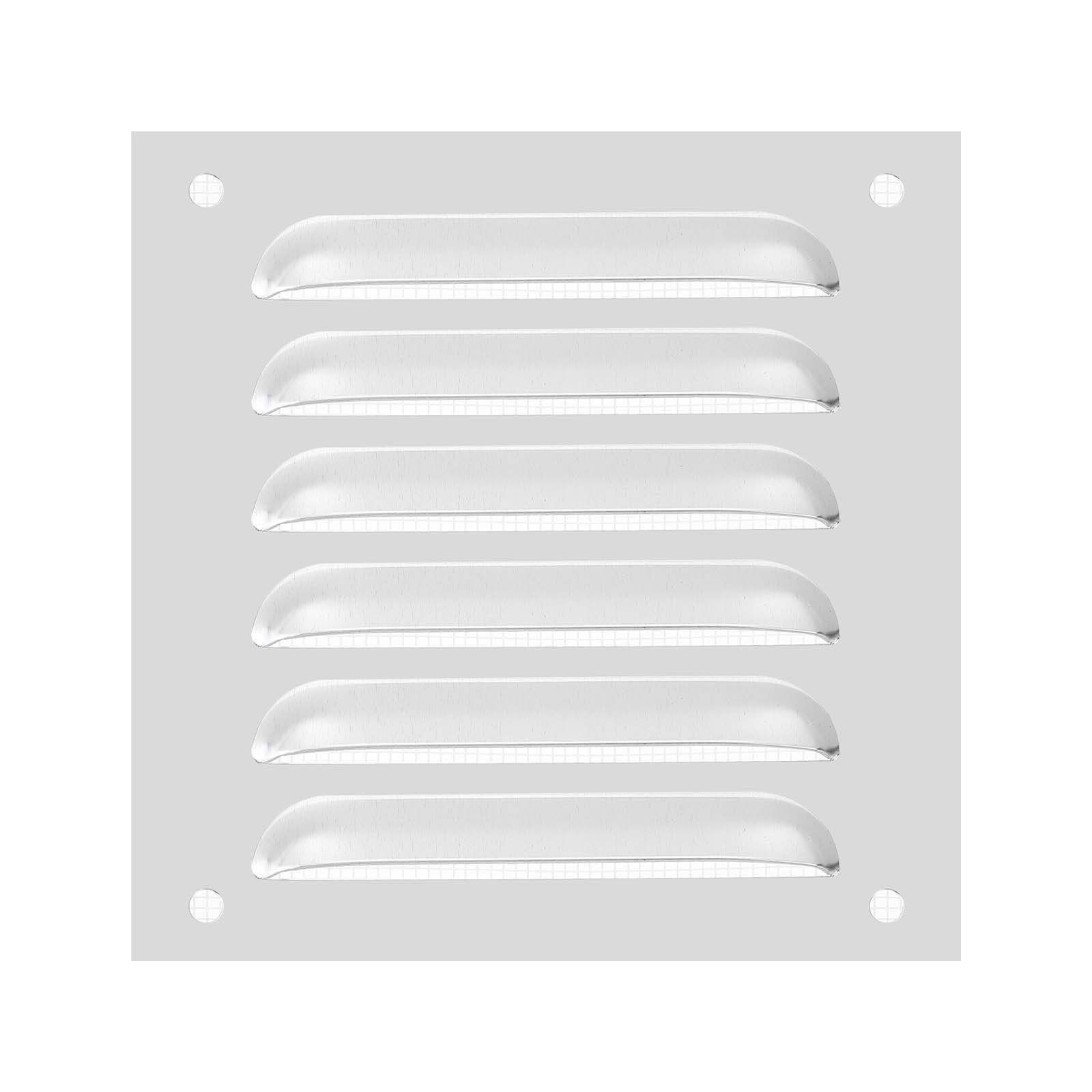 Front. Unique Bargains - 6"x6" Aluminum Vent Cover, Screen Air Grille Ventilation Cover HVAC Louvered Grill Built-in Mesh for Home - Silver.