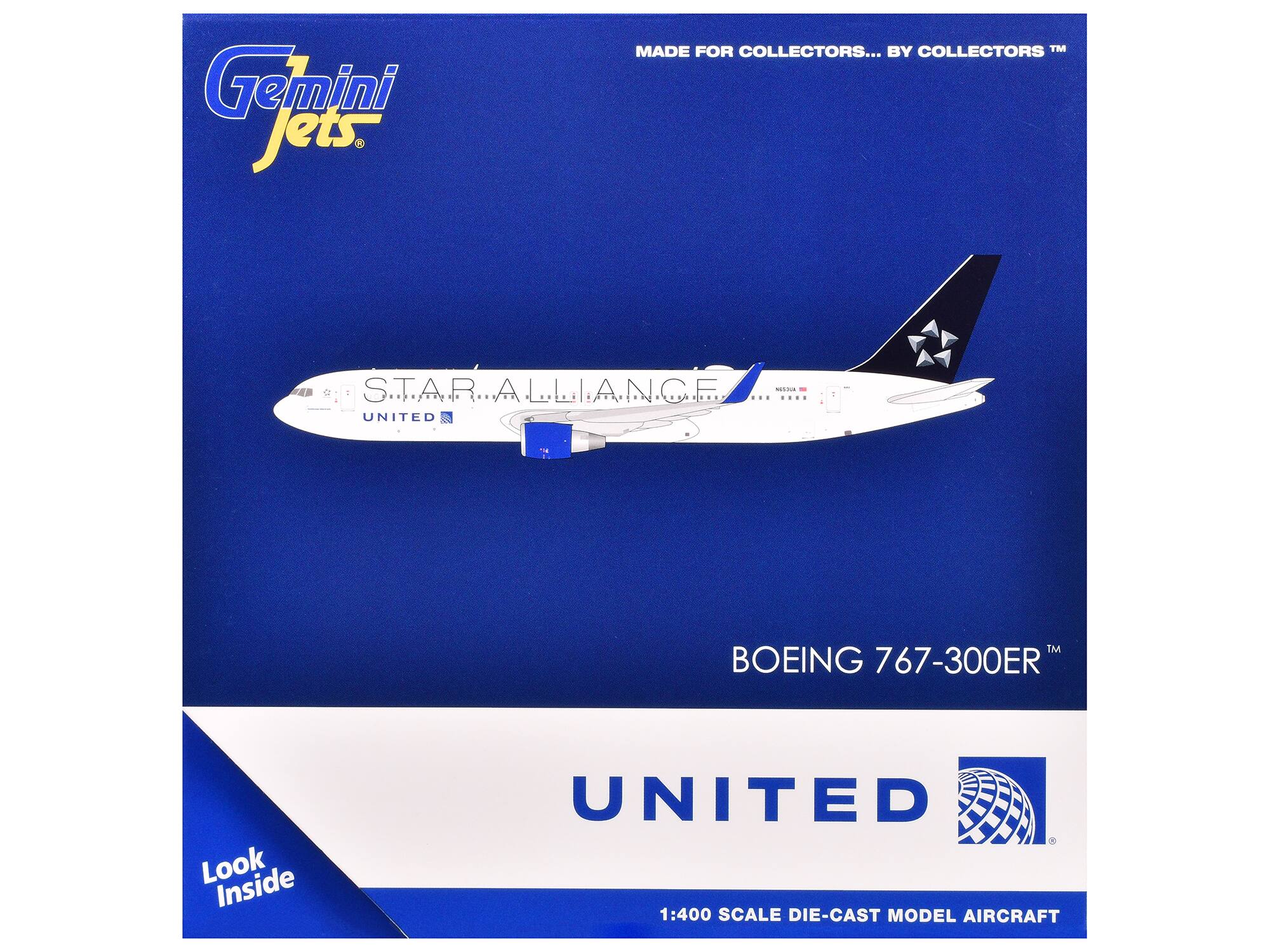 Gemini Jets  
MADE FOR COLLECTORS... BY COLLECTORS™  

STAR ALLIANCE  
UNITED  

BOEING 767-300ER™  

UNITED  
1:400 SCALE DIE-CAST MODEL AIRCRAFT  

Look Inside