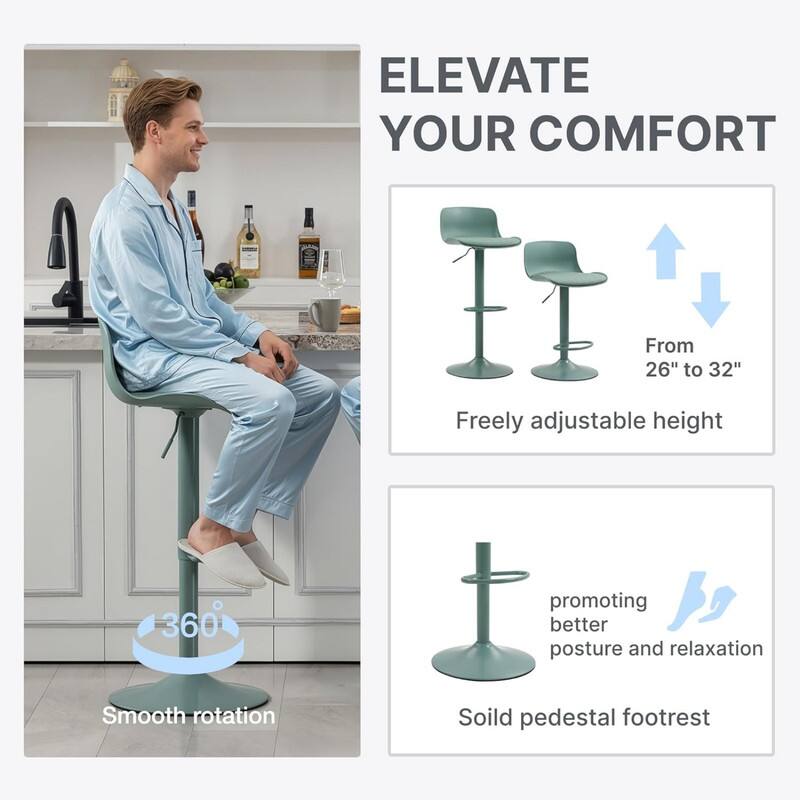ELEVATE YOUR COMFORT

From 26" to 32"  
Freely adjustable height

360°  
Smooth rotation

promoting better posture and relaxation

Solid pedestal footrest