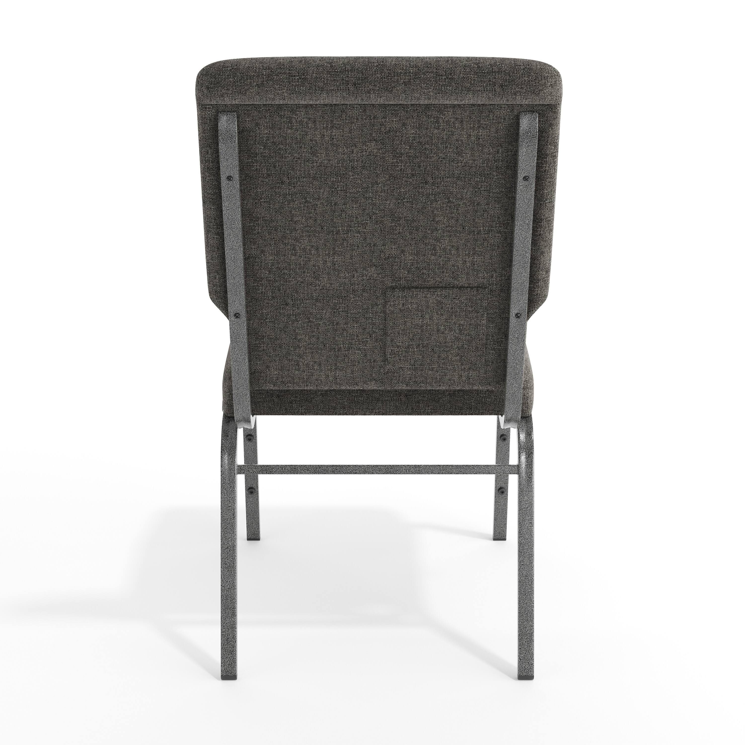 Alt View 7. Emma + Oliver - Church Chairs 18.5 in. Wide - Charcoal Gray Fabric/Silver Vein Frame.