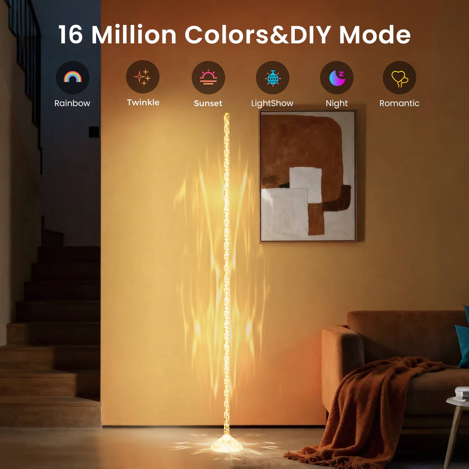 16 Million Colors & DIY Mode

Rainbow
Twinkle
Sunset
LightShow
Night
Romantic