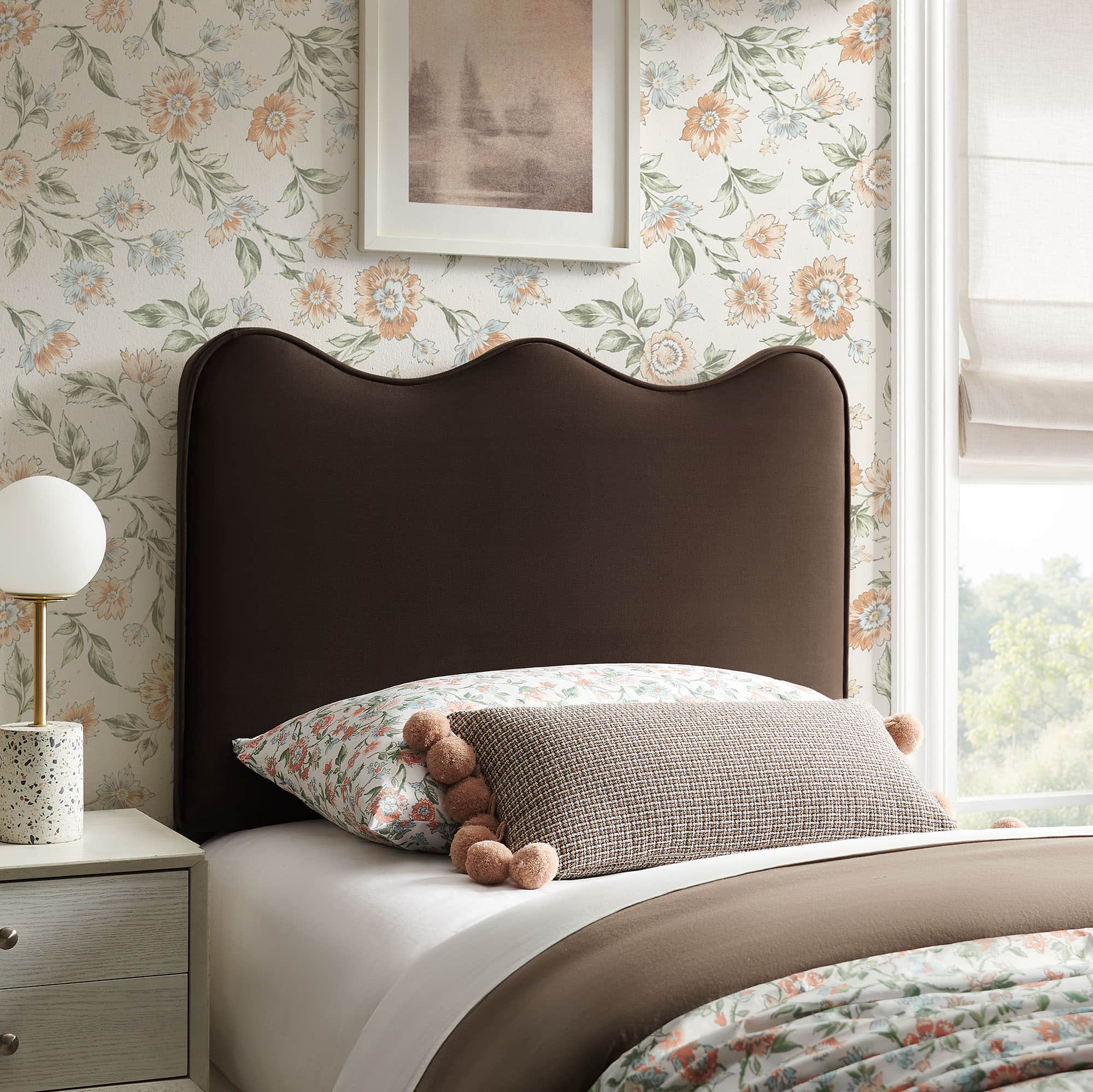 Athena Upholstered Headboard by Modway - Chocolate Brown price history on PriceWatchPro