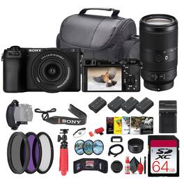a6700 Mirrorless Vlogger Camera With 16-50mm II Lens + Sony E 70-350 + More - Bundle