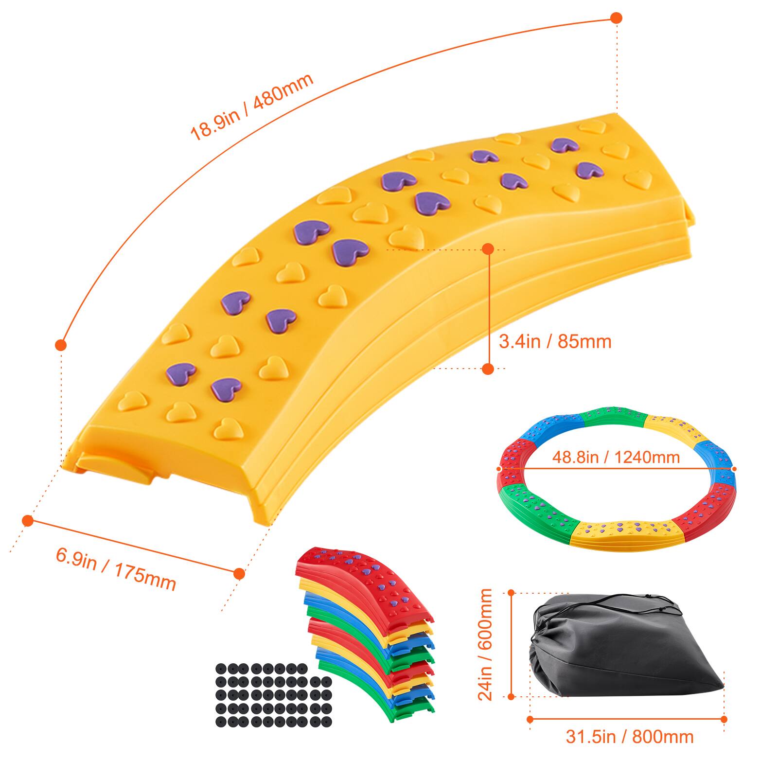 - 18.9in / 480mm
- 3.4in / 85mm
- 6.9in / 175mm
- 48.8in / 1240mm
- 24in / 600mm
- 31.5in / 800mm