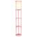Angle. Simple Designs - Round Etagere Storage Floor Lamp with 2 USB, 1 Outlet - Light pink.