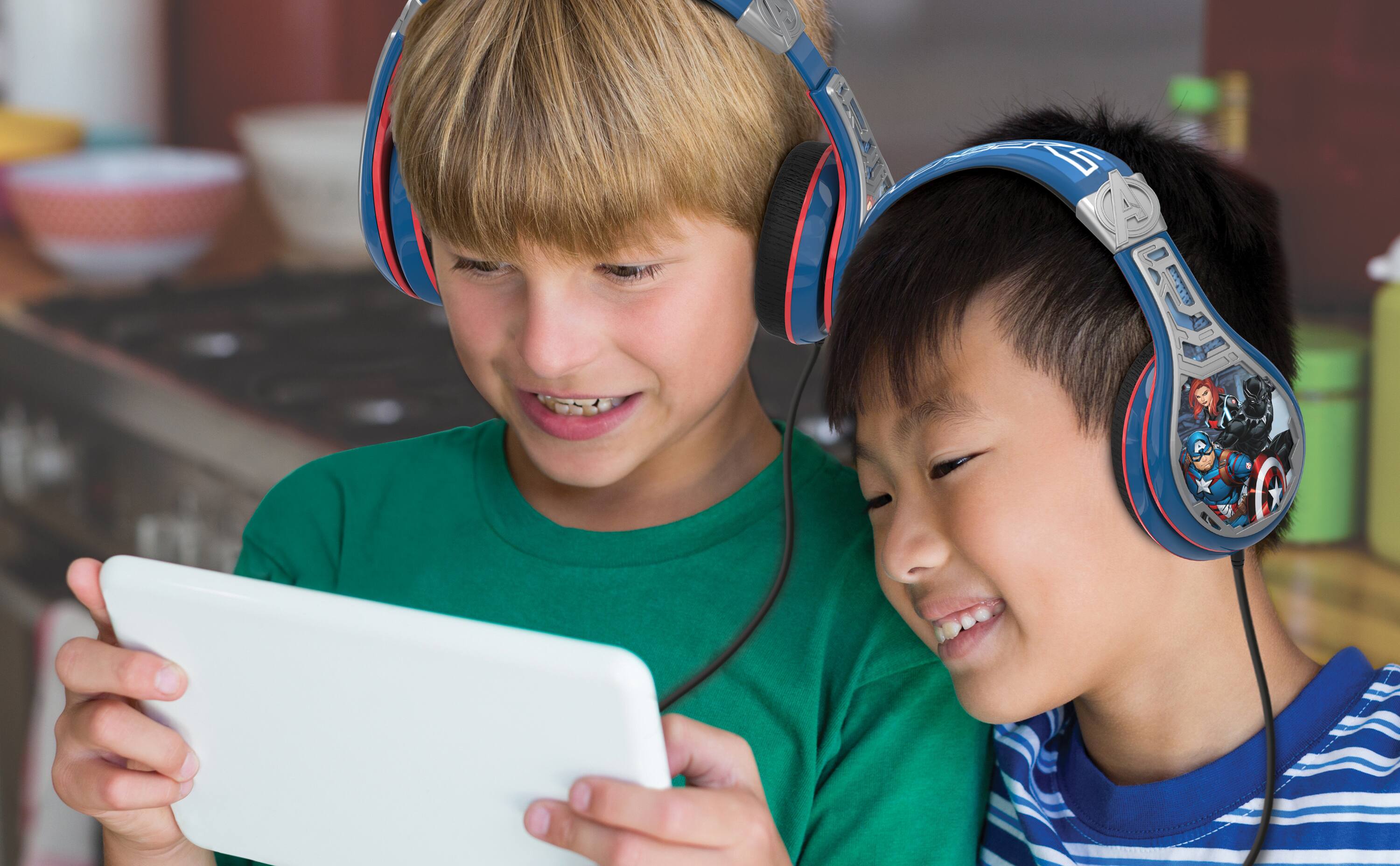 Left. eKids - eKids Marvel Avengers Wired Headphones for Kids, Children’s Headphones for School, Home, or Travel - Multicolor.