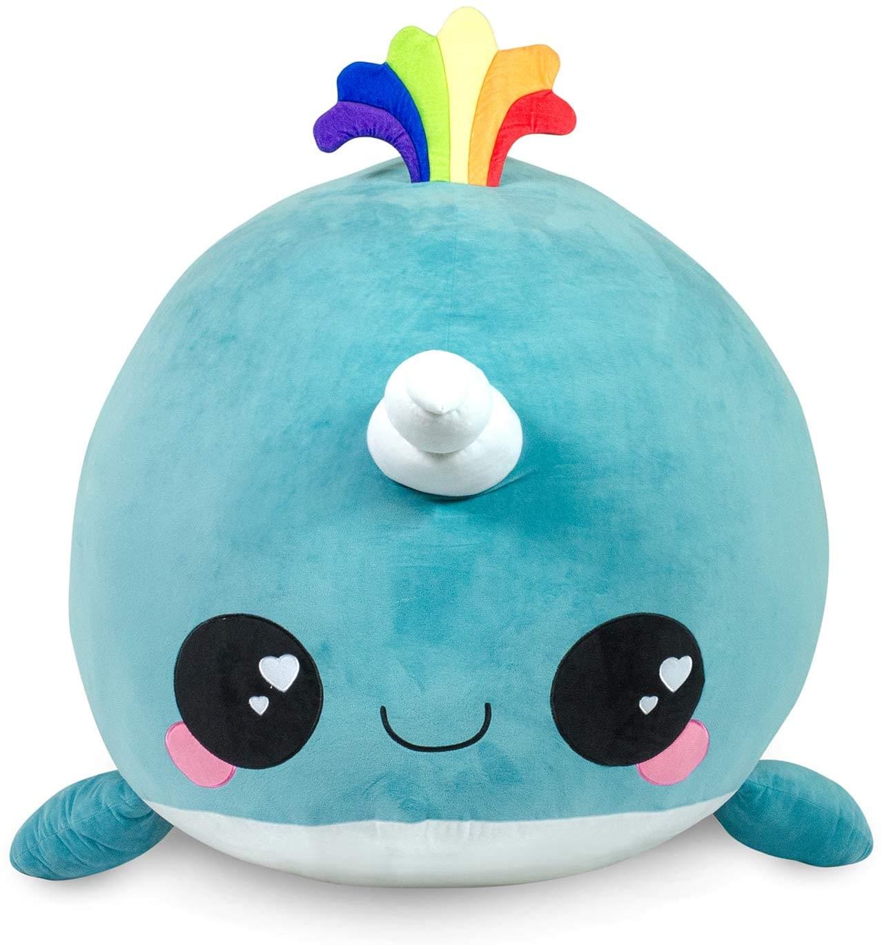 Alt View 1. Seven20 - Glitter Galaxy Blue Narwhal 48 Inch Stuffed Animal Plush - Blue.