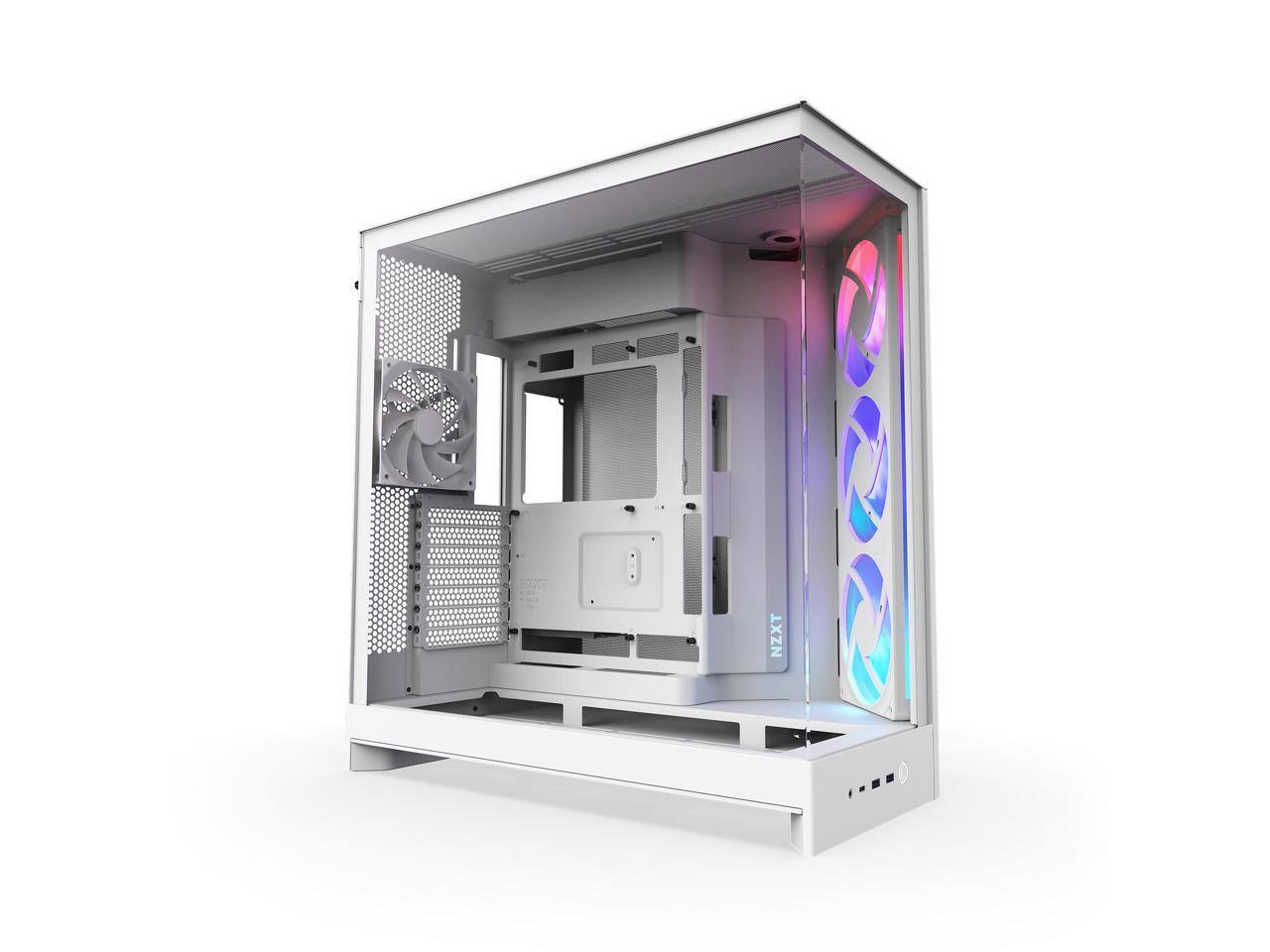Alt View 4. NZXT - NZXT CM-H92FW-R1 White SGCC / Tempered Glass Mid-Tower Case (Computer Cases - ATX Form) - White.