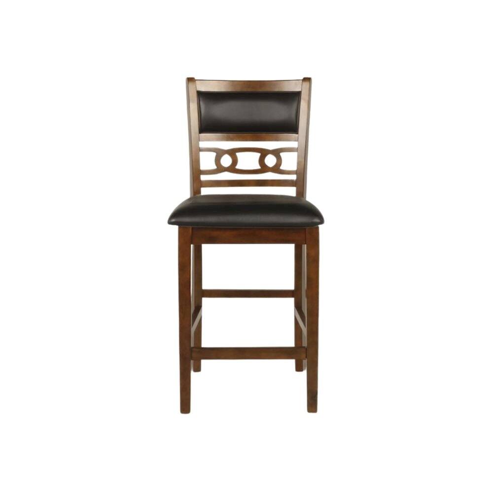 Back. FurniFact - Brown Wood Counter Height Dining Chair Set of 4 - Brown.