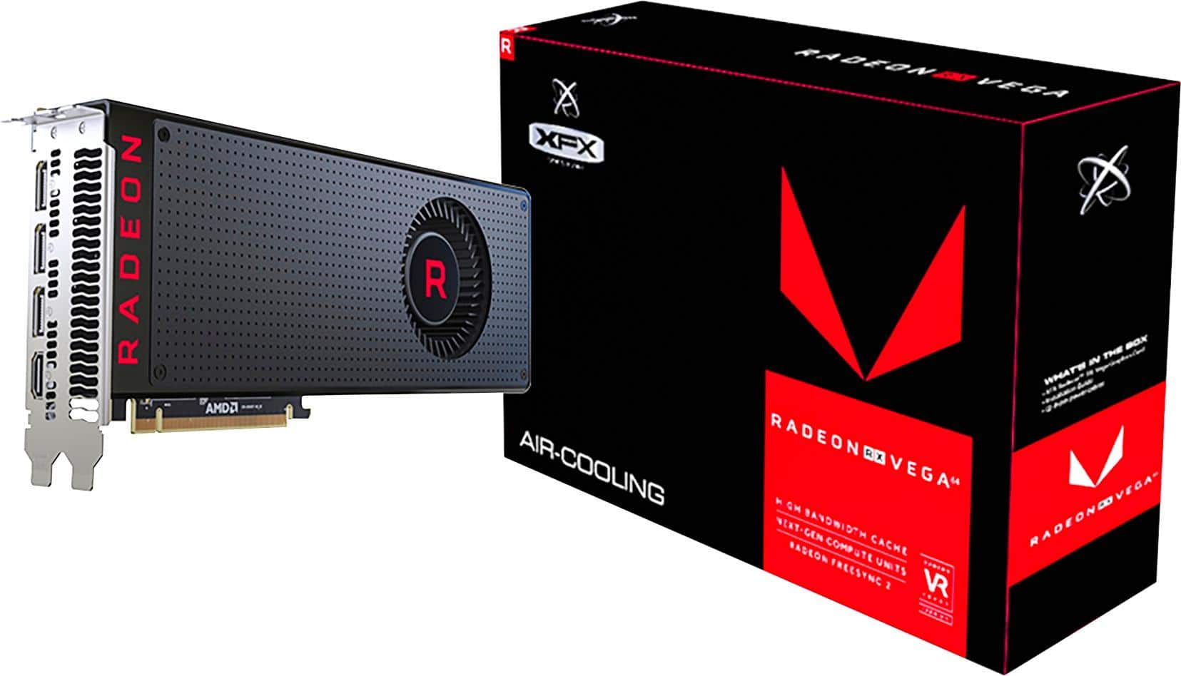 XFX - AMD Radeon RX Vega 64 8GB HBM2 PCI Express 3.0 Graphics Card - Black - Larger Front