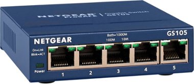 NETGEAR - 5-Port 10/100/1000 Gigabit Ethernet Unmanaged Switch - Blue - Angle_Zoom