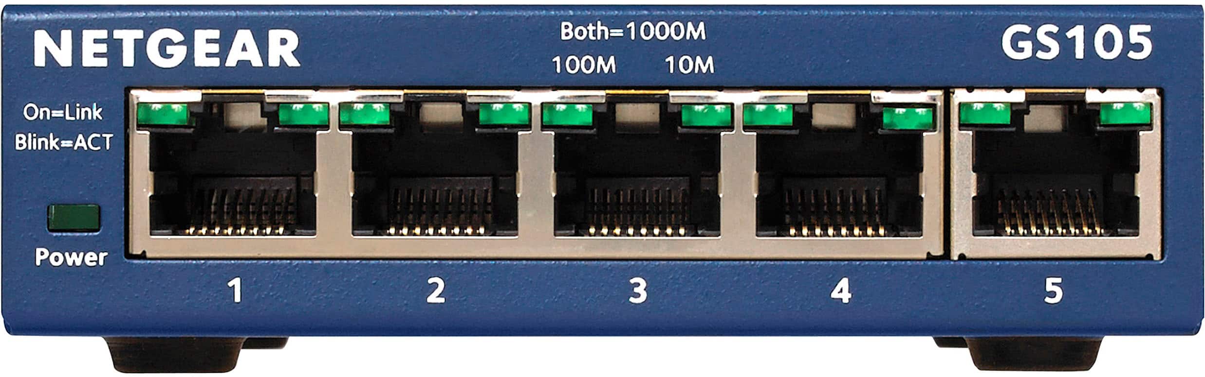 Alt View 11. NETGEAR - 5-Port 10/100/1000 Gigabit Ethernet Unmanaged Switch - Blue.