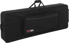 Gator - Semi-Rigid 76-Key Keyboard Case, Durable 600D Nylon Exterior, Polyethylene-Reinforced Frame & Soft Foam Tricot Interior - Black