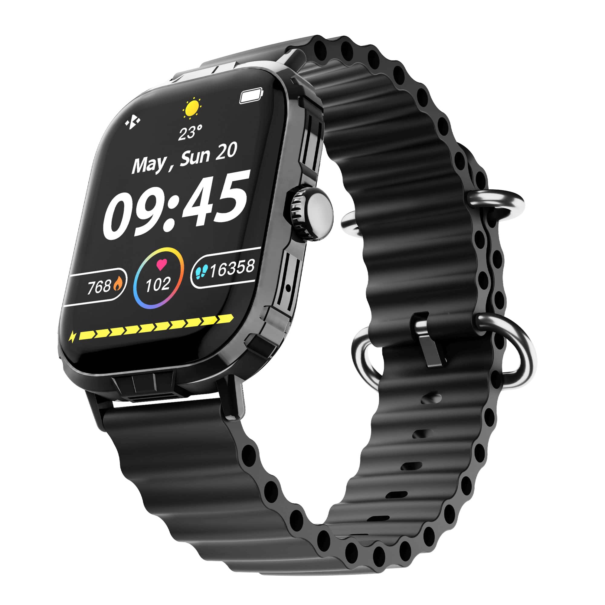 HyperGear - FIT X2 Smartwatch and Fitness Tracker - Black