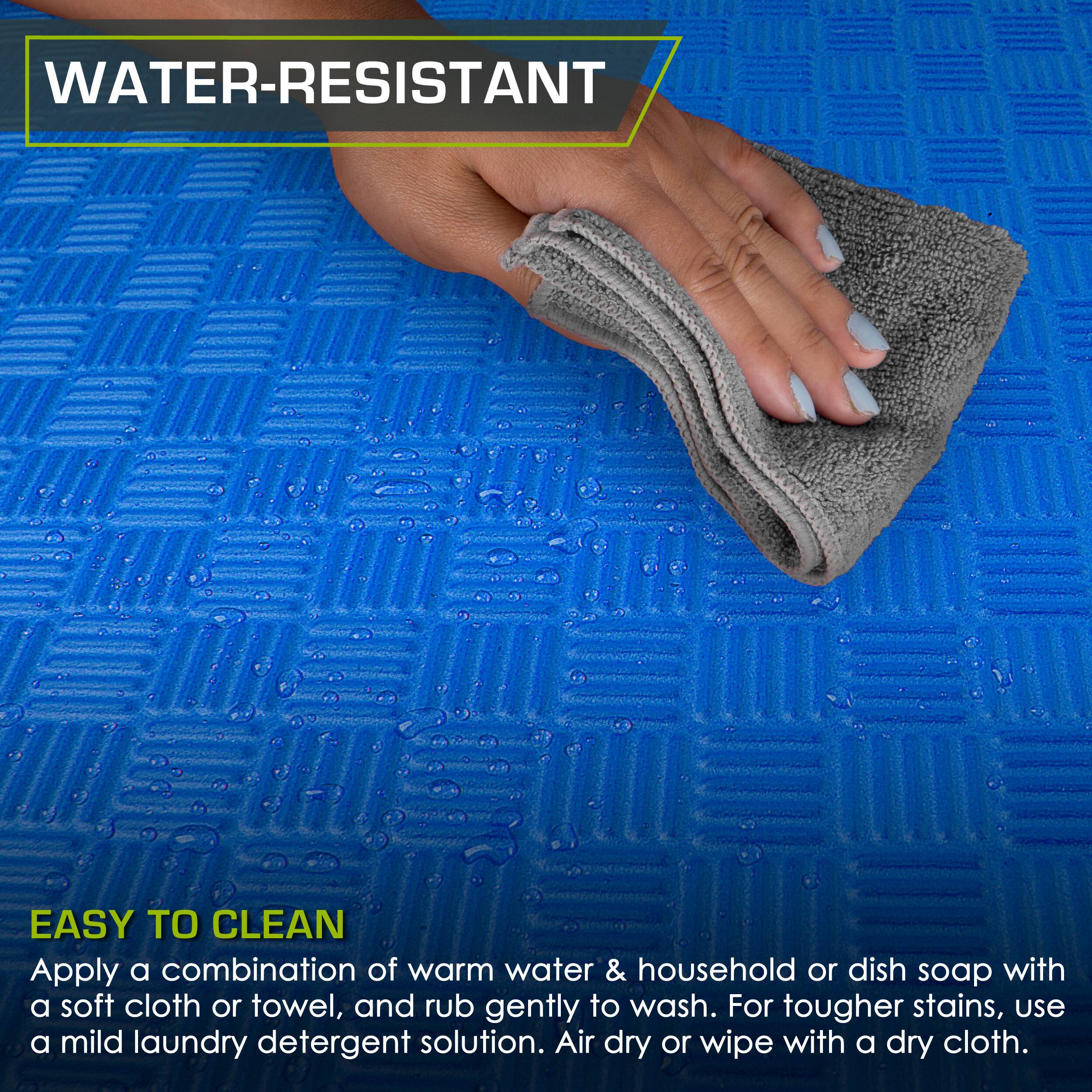 **WATER-RESISTANT**

**EASY TO CLEAN**

Apply a combination of warm water & household or dish soap with a soft cloth or towel, and rub gently to wash. For tougher stains, use a mild laundry detergent solution. Air dry or wipe with a dry cloth.