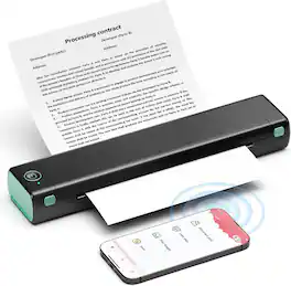Phomemo - M08F Portable Wireless Printer for Travel and Home - Black and Green