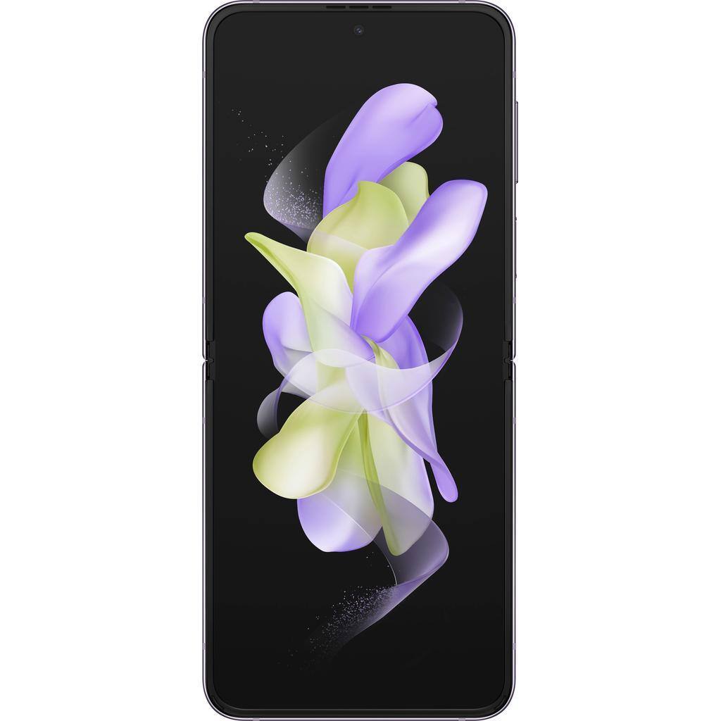 Angle. Samsung - Galaxy Z Flip4 5G F721U (Fully Unlocked) 256GB - Bora Purple.