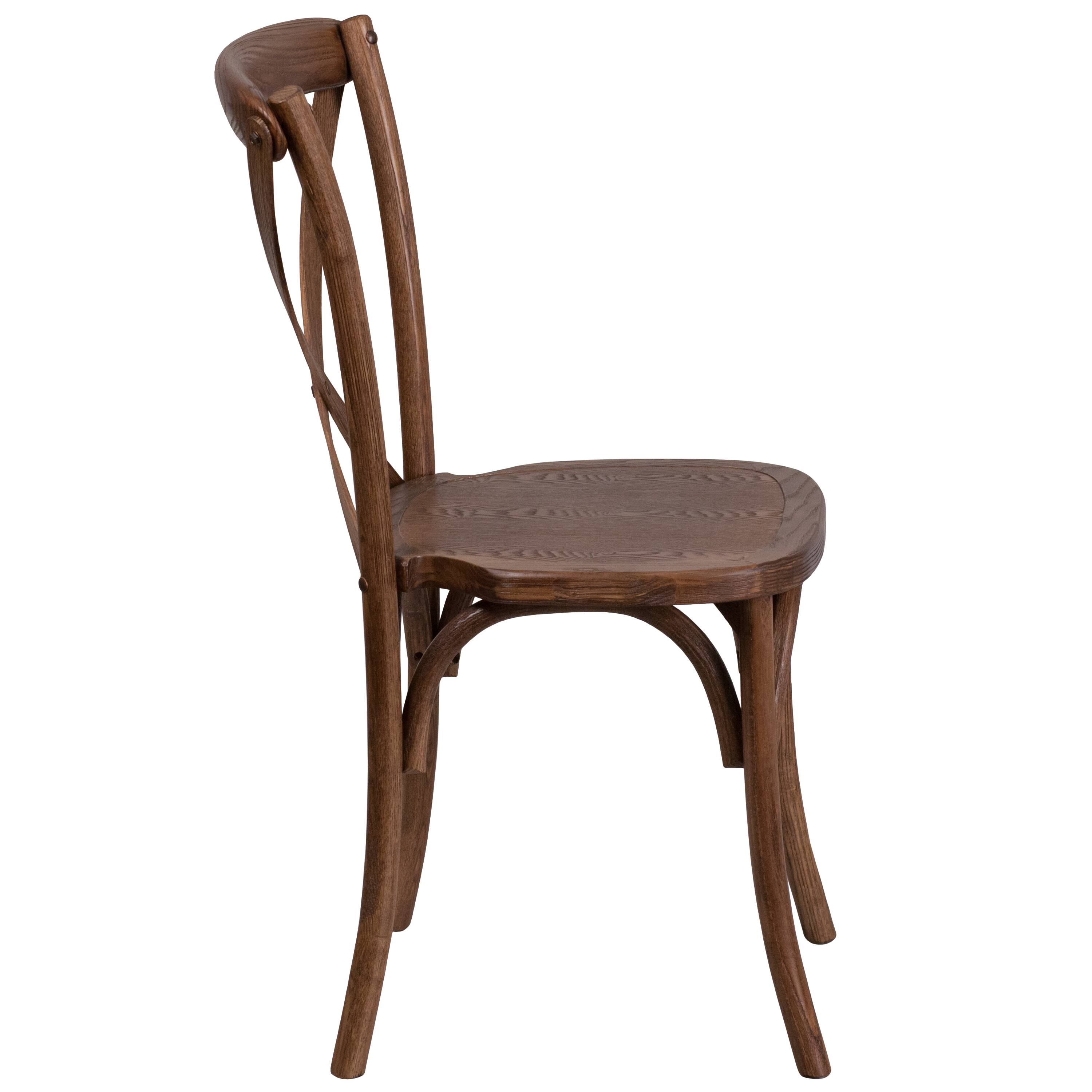 Alt View 16. Alamont Home - Hercules Stackable Pecan Wood Cross Back Chair - Dining Room Seating - Pecan.