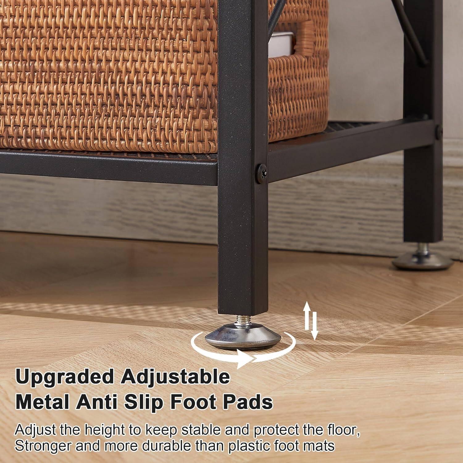 Upgraded Adjustable Metal Anti Slip Foot Pads

Adjust the height to keep stable and protect the floor, Stronger and more durable than plastic foot mats