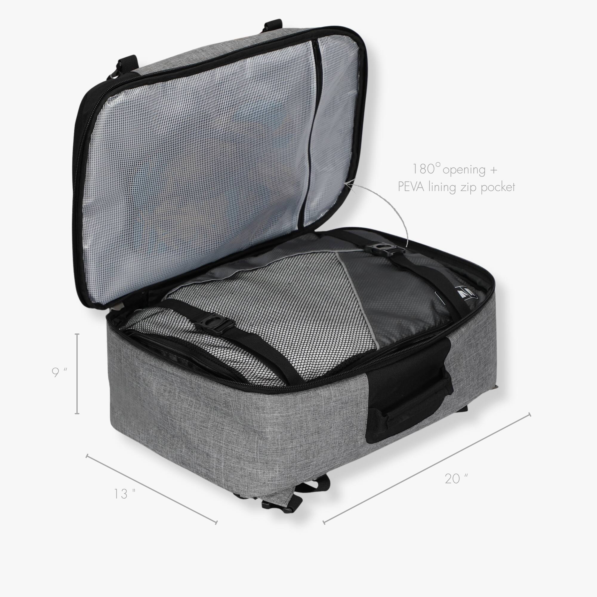 180° opening + PEVA lining zip pocket

9"
13"
20"