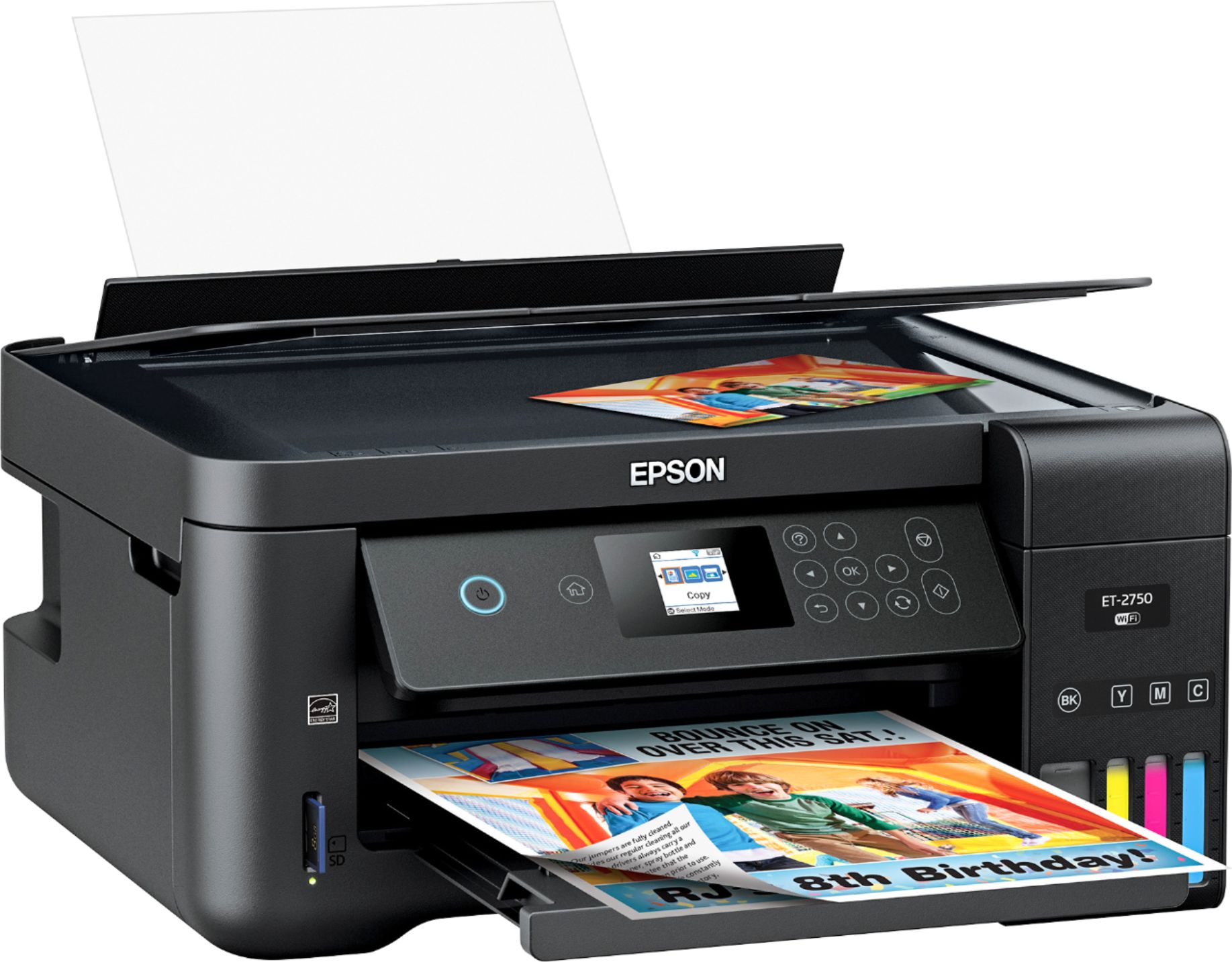 Angle View: Epson - Expression EcoTank ET-2750 Wireless All-in-One Inkjet Printer - Black