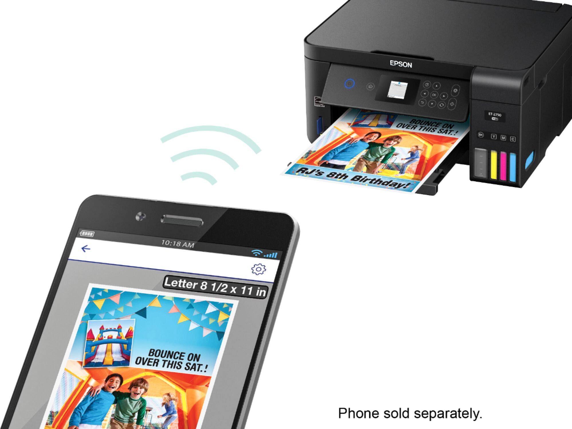 Alt View 12. Epson - Expression EcoTank ET-2750 Wireless All-in-One Inkjet Printer.
