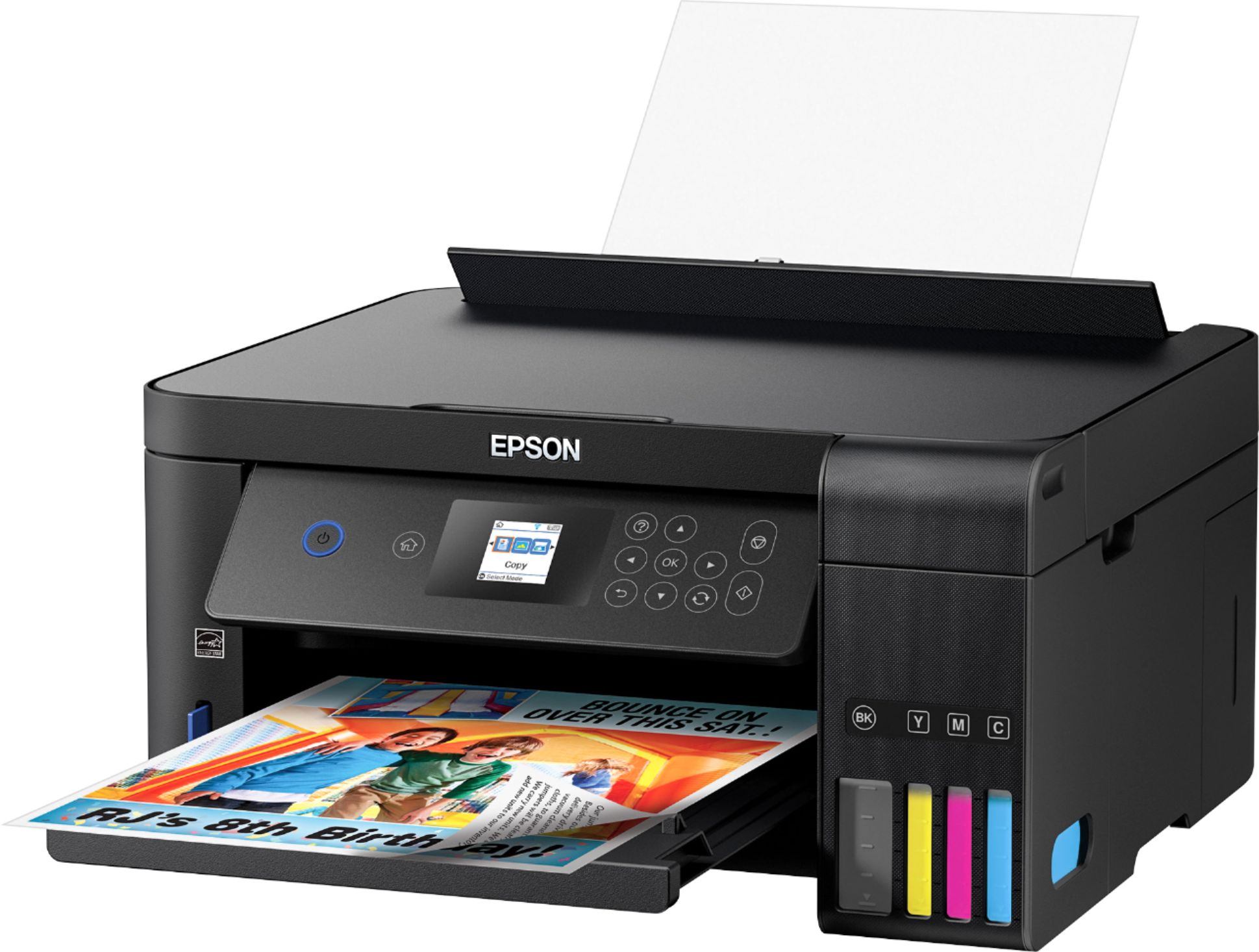 Left View: Epson - Expression EcoTank ET-2750 Wireless All-in-One Inkjet Printer - Black