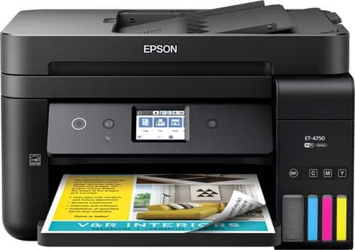 Epson - WorkForce EcoTank ET-4750 Wireless All-in-One Printer - Black-Front_Standard