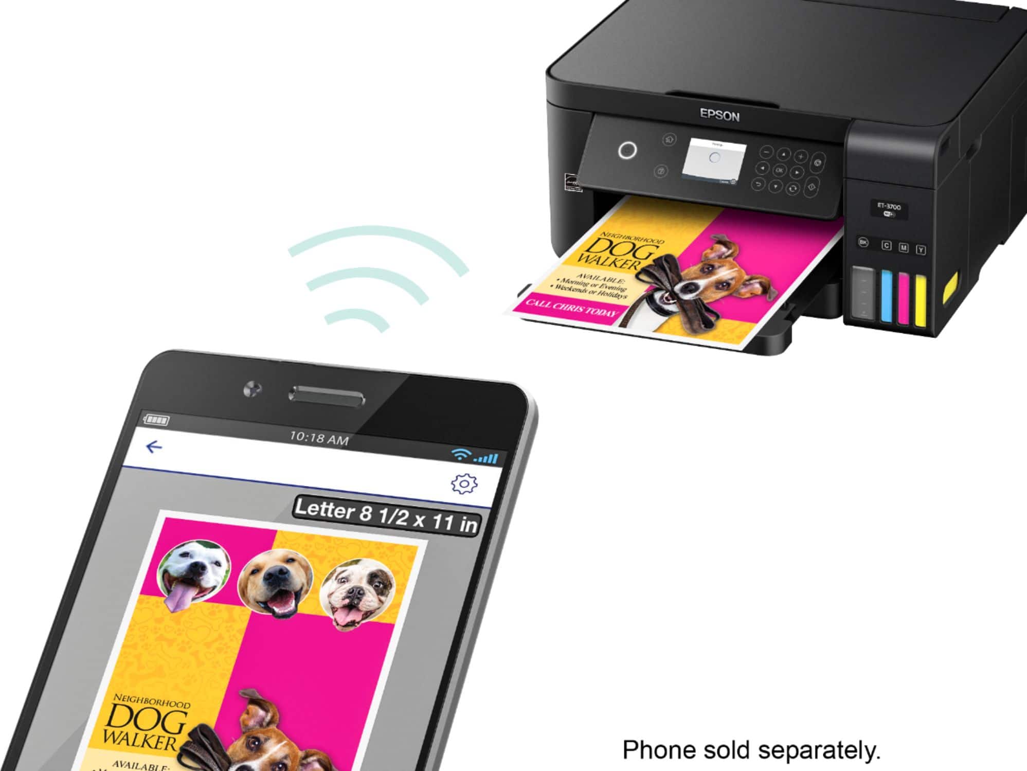 Alt View 12. Epson - Expression EcoTank ET-3700 Wireless All-in-One Printer.