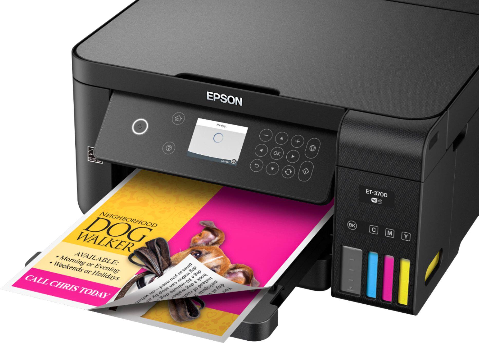 Alt View 18. Epson - Expression EcoTank ET-3700 Wireless All-in-One Printer.