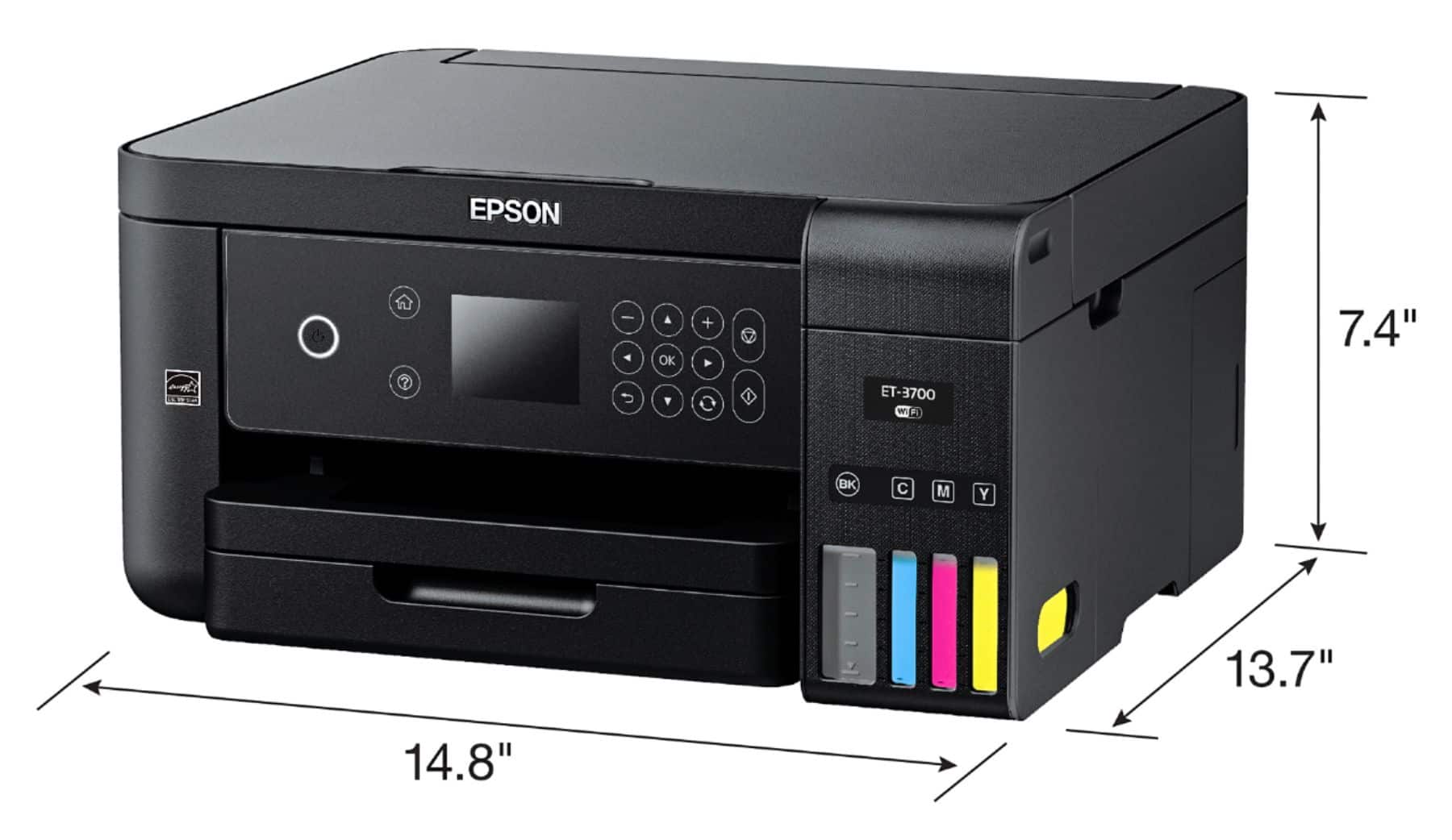 Alt View 19. Epson - Expression EcoTank ET-3700 Wireless All-in-One Printer.