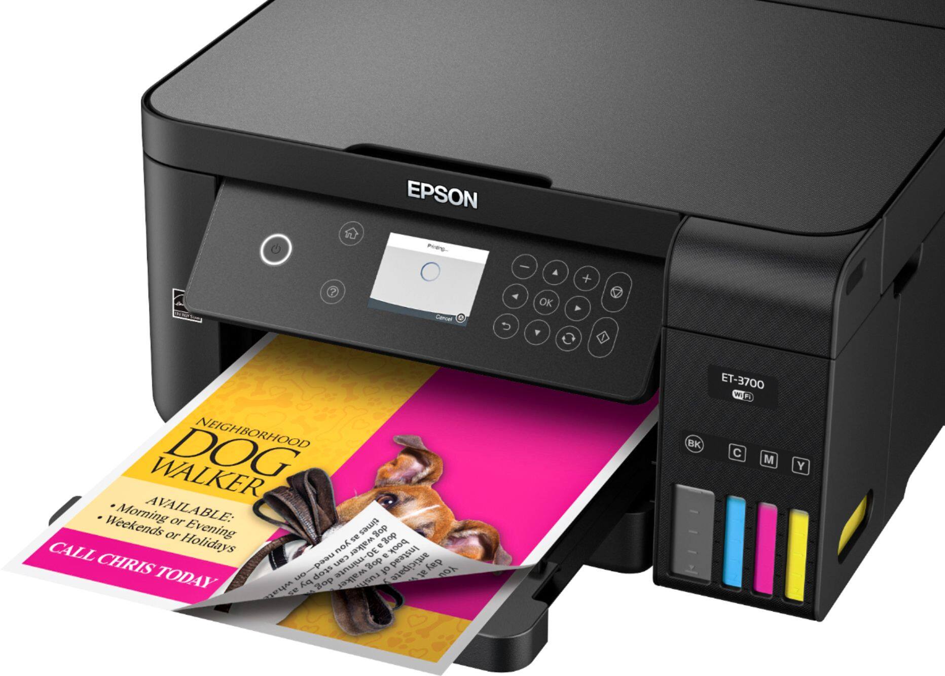 Alt View 20. Epson - Expression EcoTank ET-3700 Wireless All-in-One Printer.
