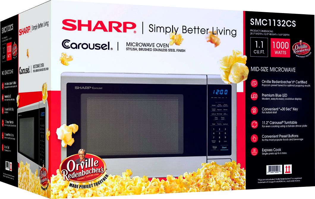 Sharp Carousel 1.8 Cu. Ft. Microwave Stainless steel SMC1842CS - Best Buy