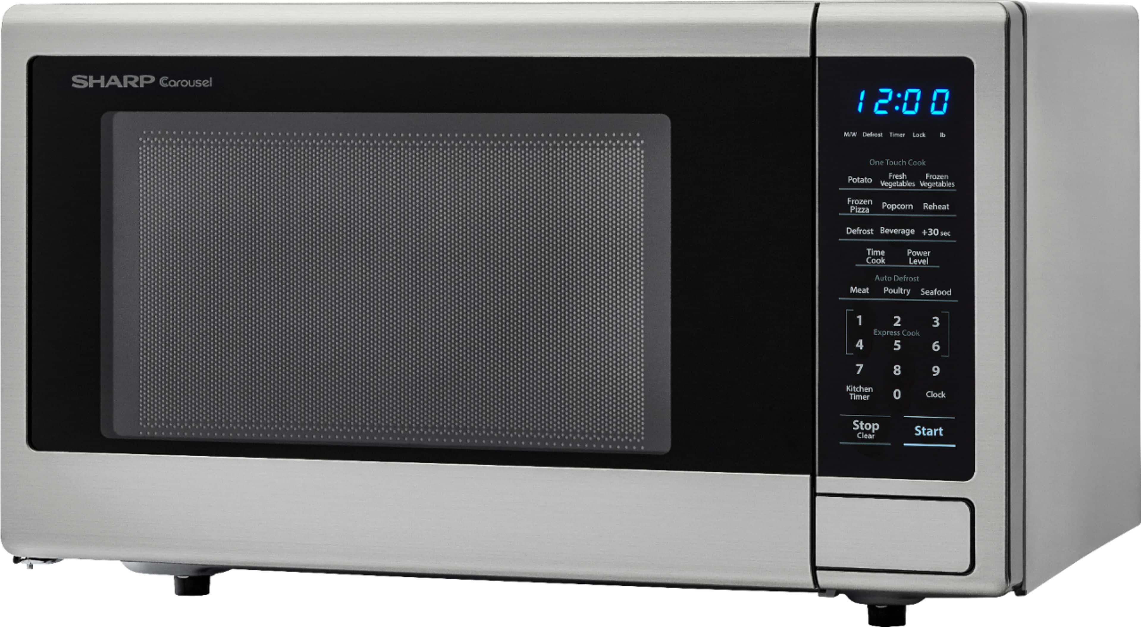 Left. Sharp - Carousel 1.8 Cu. Ft. Microwave - Stainless Steel.