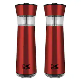 Kalorik - Easygrind Electric Gravity Salt and Pepper Grinder Set - Red
