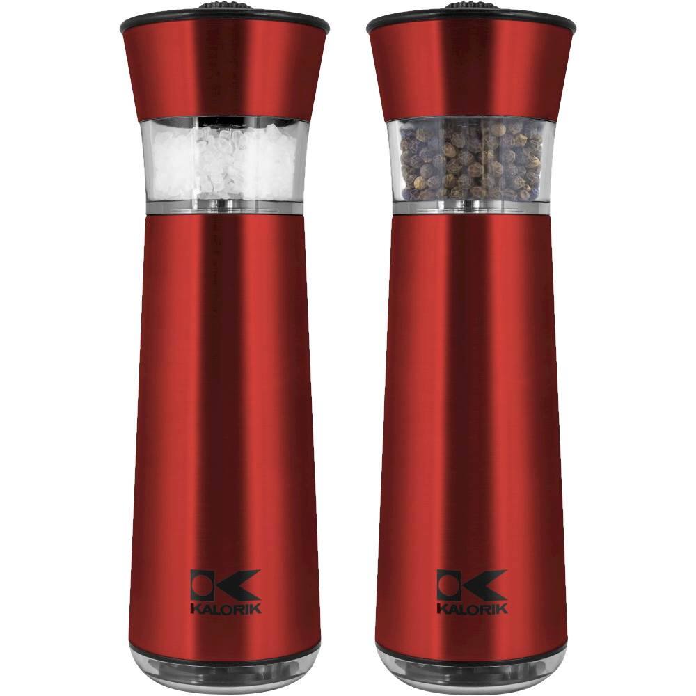 Alt View 11. Kalorik - Easygrind Electric Gravity Salt and Pepper Grinder Set - Red.