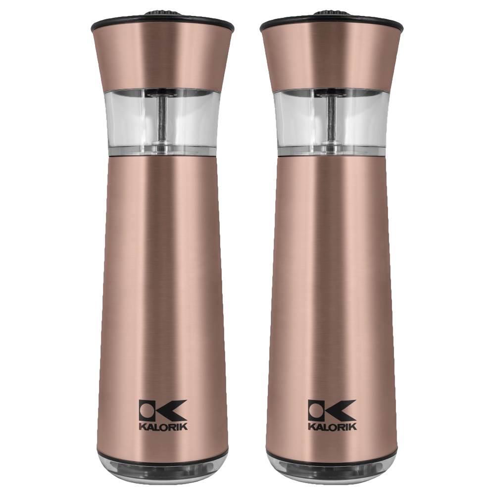 Kalorik Rechargeable Electric Salt and Pepper Mill Grinder Set - Stainless  Steel