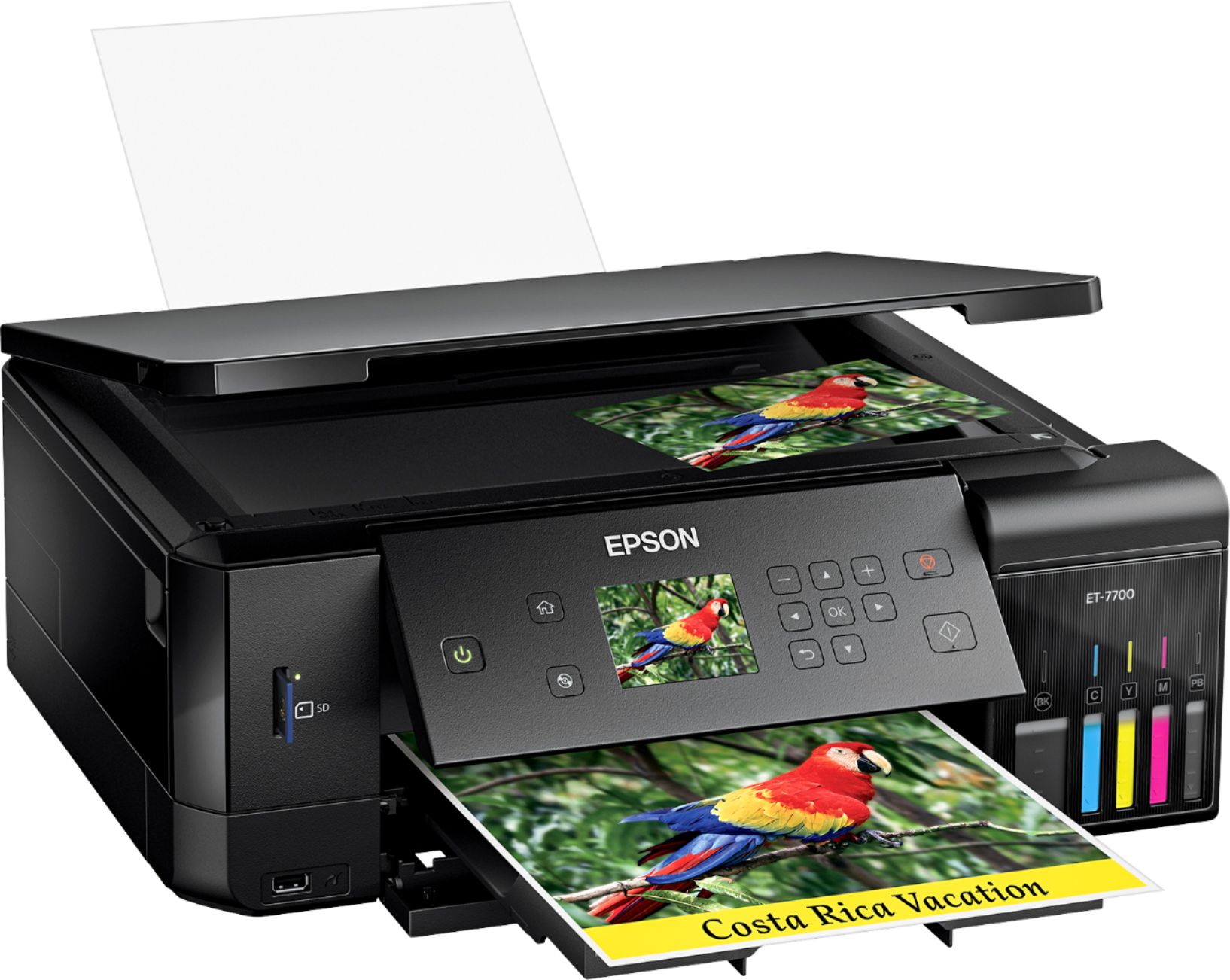 Angle View: Epson - Expression Premium EcoTank ET-7700 Wireless All-in-One Inkjet Printer - Black