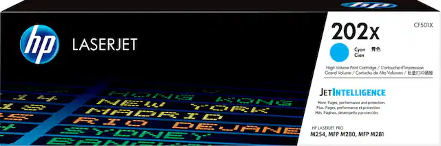 Front. HP - 202X High-Yield Toner Cartridge - Cyan.