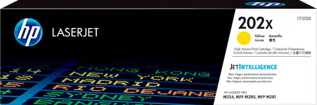 Front. HP - 202X High-Yield Toner Cartridge - Yellow.