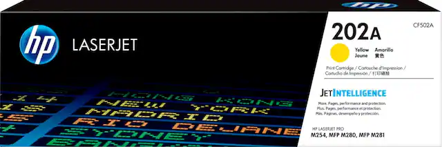 Front. HP - 202A Standard Capacity Toner Cartridge - Yellow.