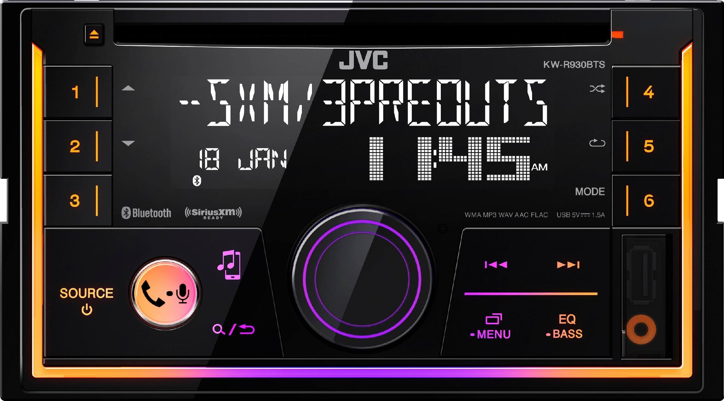 Front. JVC - Built-in Bluetooth - In-Dash CD/DM Receiver - Black.