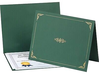 Alt View 1. Oxford - Certificate Holders, 8.75" x 11.25", Hunter Green, 5/Pack (29900605BGD) - Hunter Green.