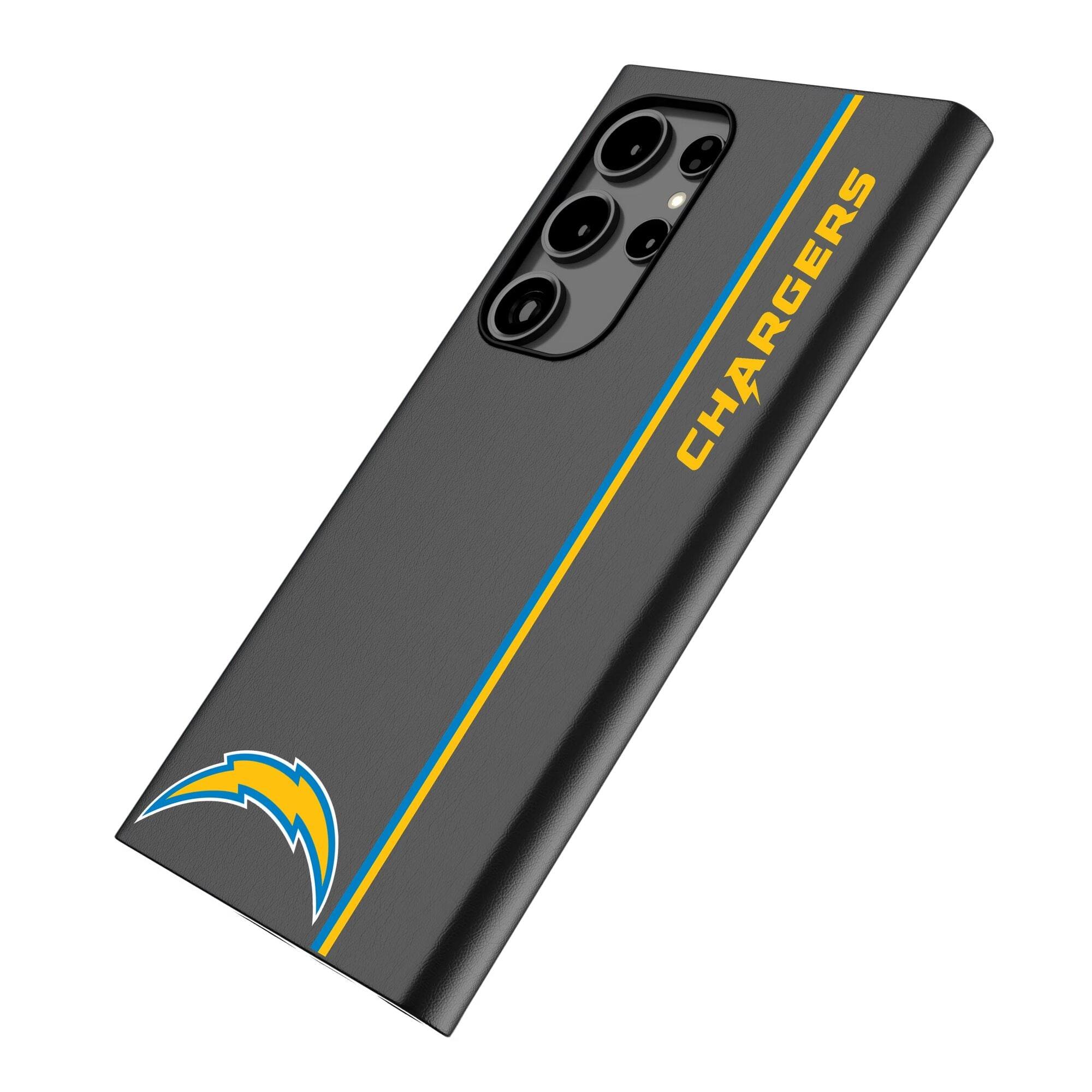 Alt View 1. Keyscaper - Los Angeles Chargers Galaxy Magnetic Bump Case - S24 - Black.