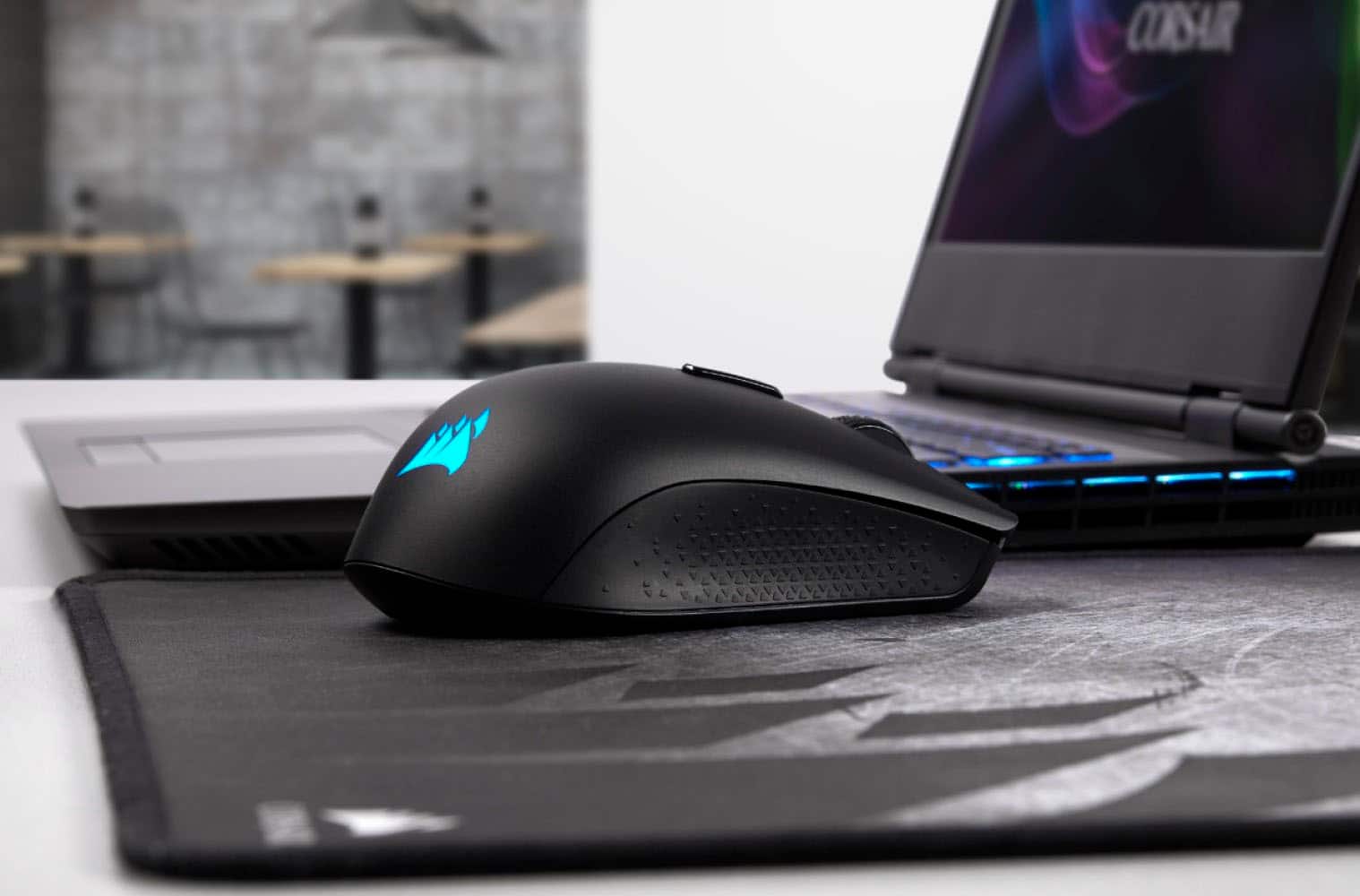 Angle. CORSAIR - HARPOON RGB Wireless Optical Gaming Mouse with Bluetooth - Black.