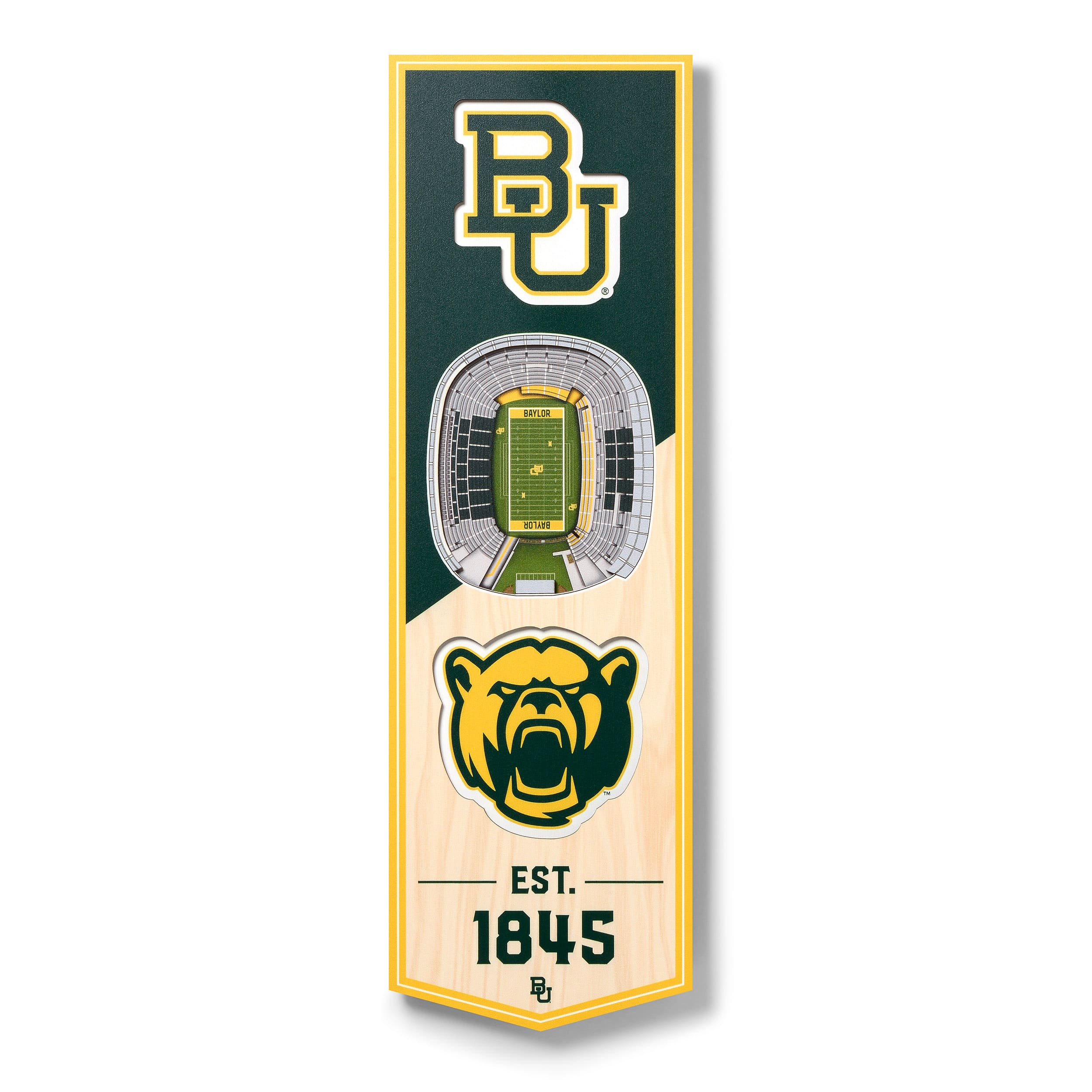 YouTheFan - Baylor Bears 6'' x 19'' 3D StadiumView Banner - Multicolor